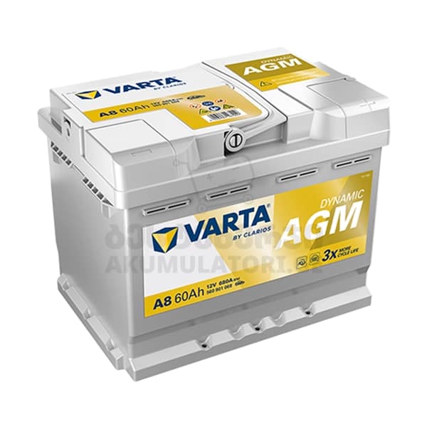 Varta A8 60Ah 680 A(EN) AGM (აკუმულატორი)