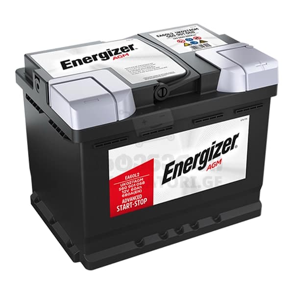Energizer 60Ah 680 A(EN) AGM (აკუმულატორი)