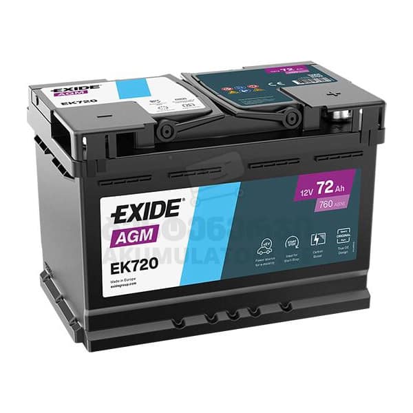 Exide EK720 72Ah 760 A(EN) AGM (აკუმულატორი)