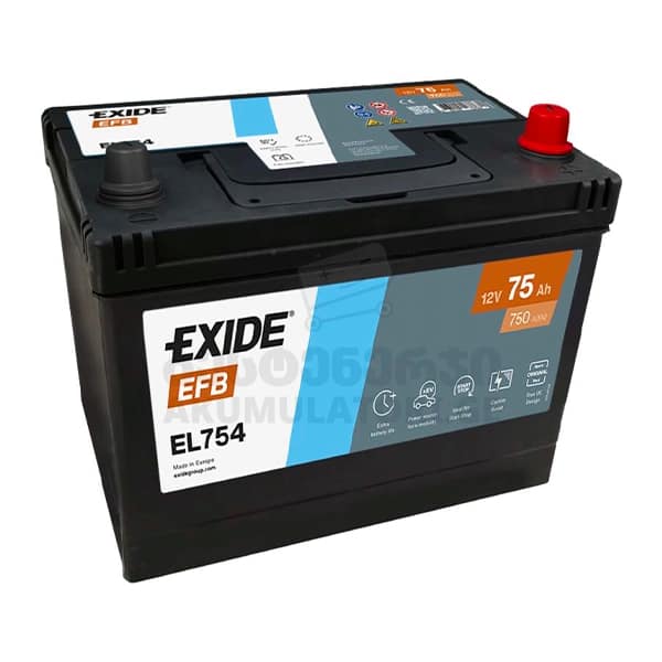 Exide EL754 75Ah 750 A(EN) EFB (აკუმულატორი)