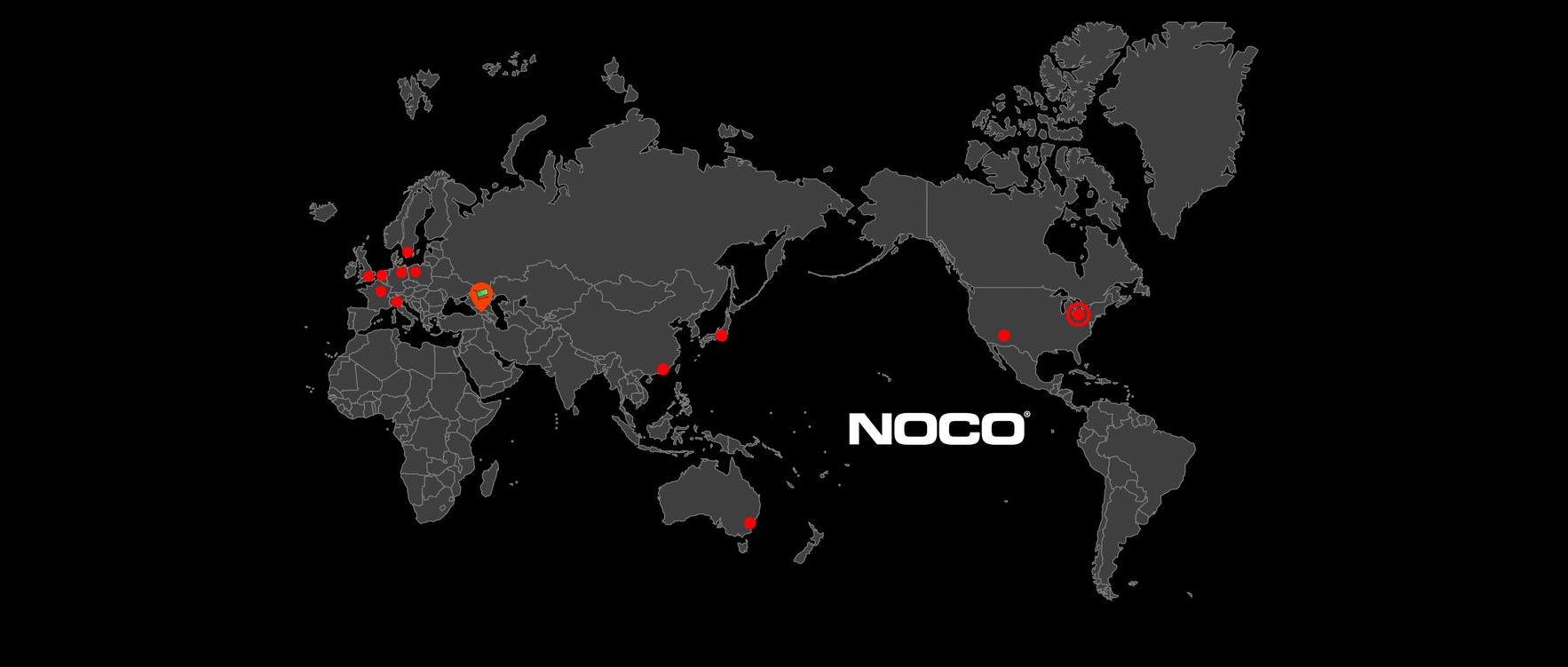 NOCO მსოფლიოს რუკაზე