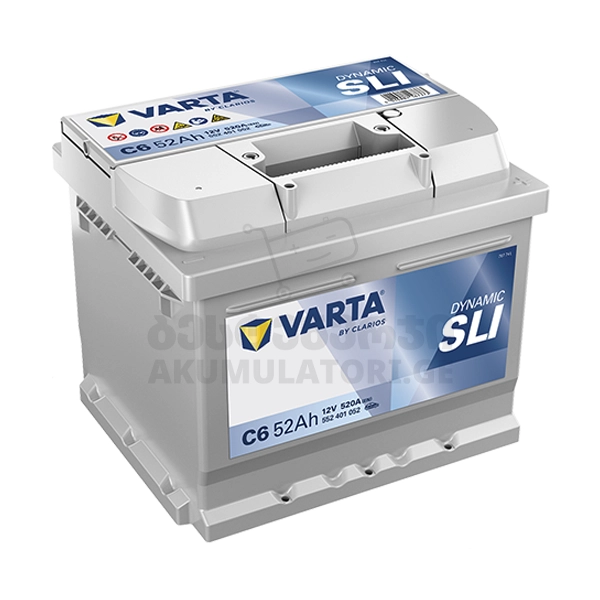 Varta SLI C6 52Ah 520 A(EN) ვარტა-ვართა-ამპერი-აკუმულატორი-აკუმლატორი-akumulatori-akumlatori-carbattery
