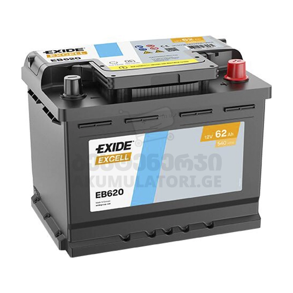 Exide EB620 62Ah 540 A(EN) (აკუმულატორი)-akumulatori-akumaltori-აკუმულატორი-აკუმლატორი-carbattery