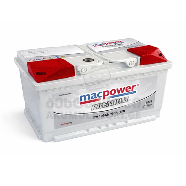 Macpower Premium 105Ah 950 A(EN) მაკფაუერი-ამპერი-აკუმულატორი-აკუმლატორი-akumulatori-akumlatori-carbattery