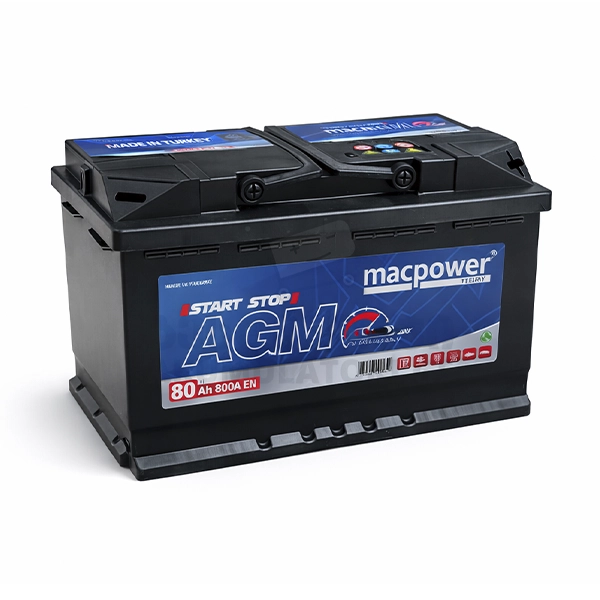 Macpower 80Ah 800 A(EN) AGM მაკფაუერი-ამპერი-აკუმულატორი-აკუმლატორი-akumulatori-akumlatori-carbattery