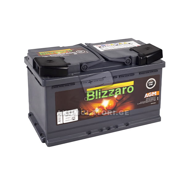 blizzaro-agm-80Ah-80amperiani-80ამპერიანი-ეიჯიემი-akumulatorige